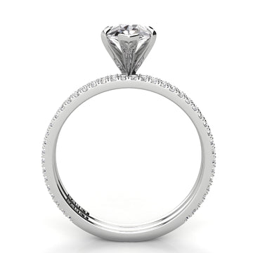 Solitaire Pear Diamond Engagement Ring Set